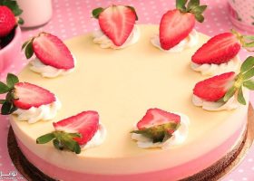 طريقة عمل كيك موس الفراولة