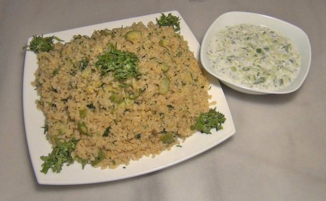 طريقة عمل برغل بالكوسا