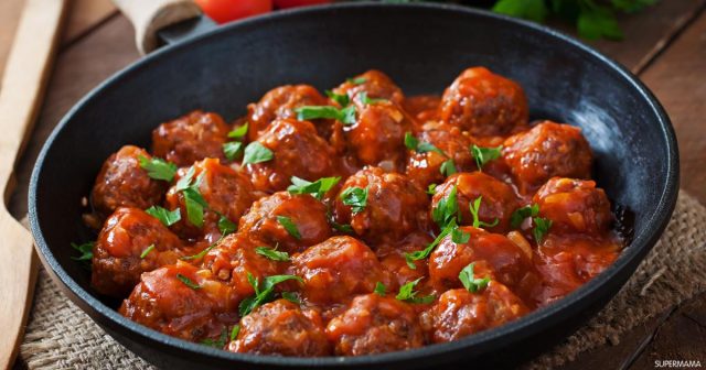 طريقة عمل كرات اللحم بصوص الرمان