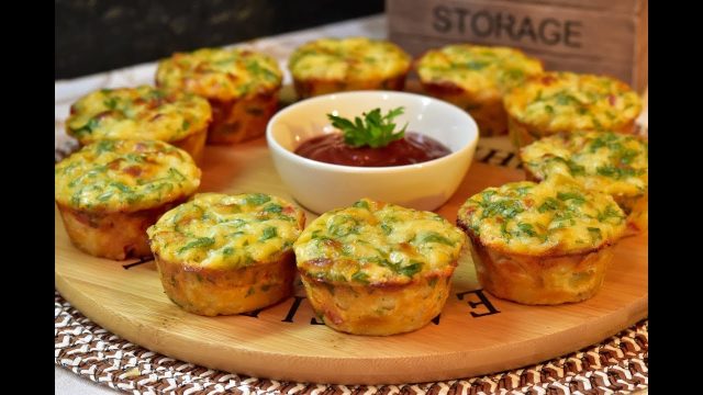 طريقة عمل كب كيك البيض بالخضار