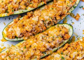 طريقة عمل حمسة كوسا باللحم والجبن كيتو