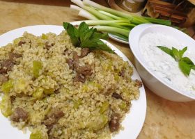 طريقة عمل أبو شلهوب البرغل بكوسا