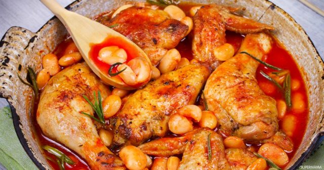 طريقة عمل دجاج مع الفاصوليا