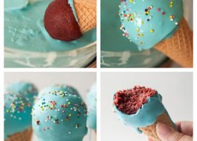 طريقة عمل مخروط كرات الشوكولا