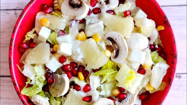 طريقة عمل سلطة البوملي بالجبنة البيضاء