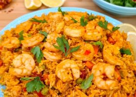 طريقة عمل رز بالجمبري والتوابل