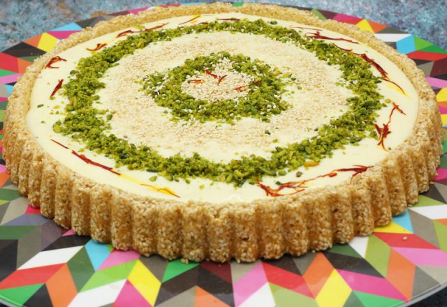 طريقة عمل تارت البسكوت بالفستق الحلبي