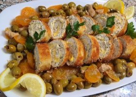 طريقة عمل طاجين الزيتون برولي الدجاج