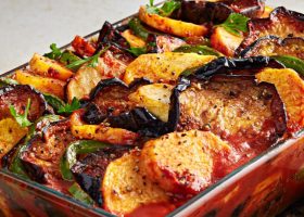 طريقة عمل مسقعة باذنجان سورية بدون لحم