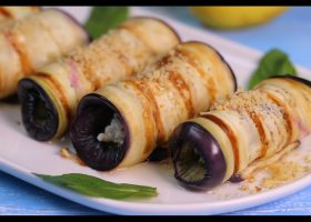 طريقة عمل رولات الباذنجان بالكفتة