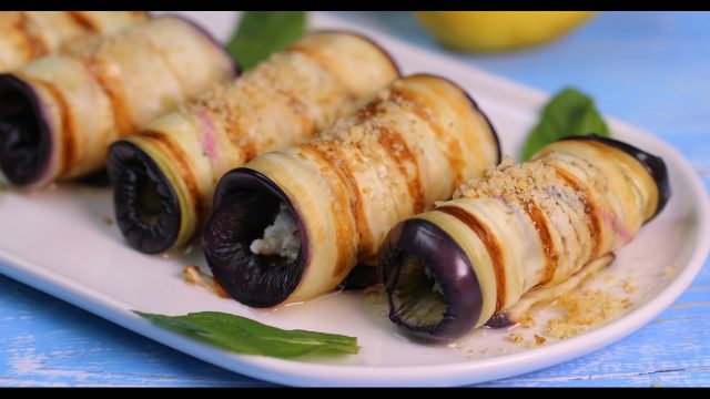 طريقة عمل رولات الباذنجان بالكفتة