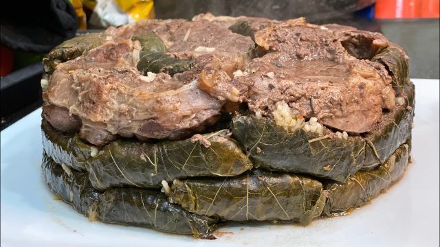 طريقة عمل ورق العنب باللحمة الضانى