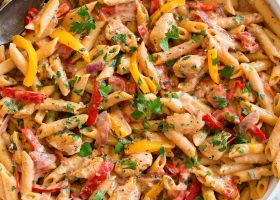 طريقة عمل باستا بالكيجن والدجاج