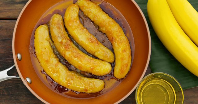 طريقة عمل موز مكرمل بالقرفة