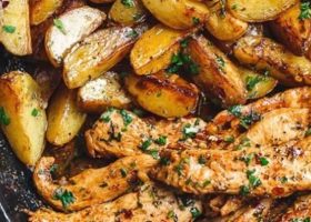 طريقة عمل دجاج مشوي بالليمون والبطاطس