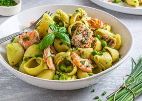 طريقة عمل مكرونة بفيليه السمك والبيستو