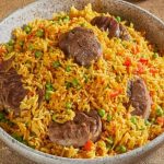 طريقة عمل أرز مع تكا لحم الخروف