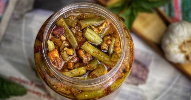 طريقة عمل مكدوس فاصولياء