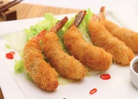 طريقة عمل روبيان بعجينة الكنافة