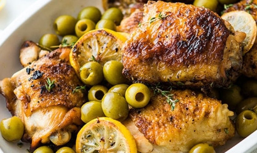 طريقة عمل طاجن دجاج بالليمون والزيتون