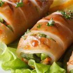 طريقة عمل كاليماري محشي أرز وجمبري
