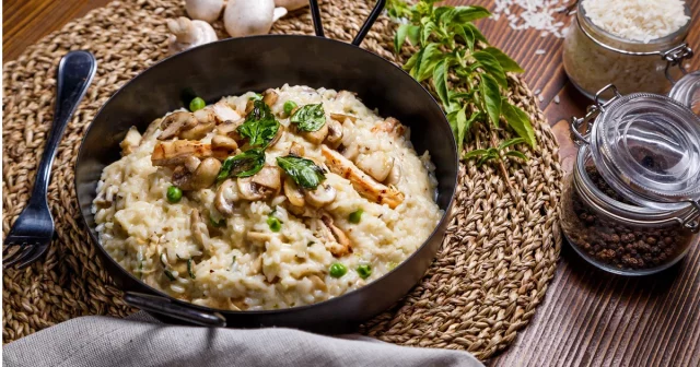 طريقة عمل روزيتو بالمشروم والثوم للرجيم