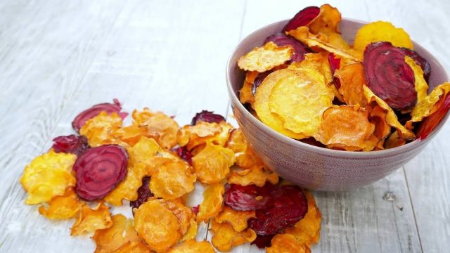 طريقة عمل شيبس الخضار الصحي المشوي