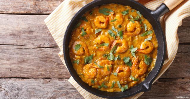 طريقة عمل جمبري بالكاري واللبن الزبادي