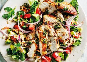 طريقة عمل سلطة الدجاج مع صلصة السمسم للرجيم