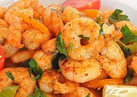 طريقة عمل روبيان بصلصة البرتقال والعسل