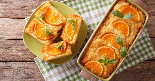 طريقة عمل كيك السيمولينا اليوناني بالبرتقال