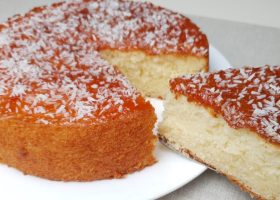 طريقة عمل كيكة اللبن بجوز الهند