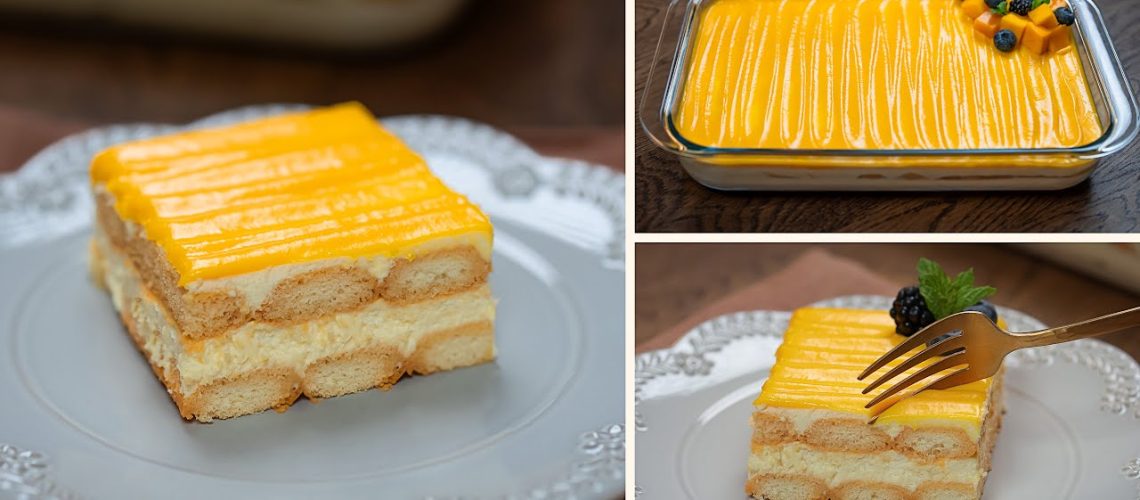 طريقة عمل طبقات المانجو و الشوكولاتة البارد