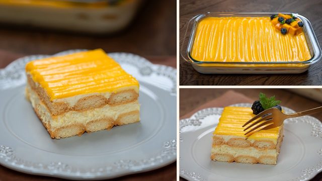 طريقة عمل طبقات المانجو و الشوكولاتة البارد