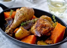 طريقة عمل الدجاج المشوي بالقرع للدايت