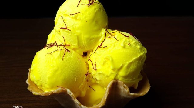 طريقة عمل ايس كريم الزعفران