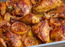 طريقة عمل دجاج مشوي بالثوم والليمون