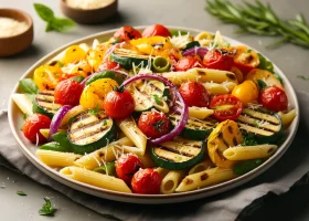 طريقة عمل الباستا بالخضار المشوية