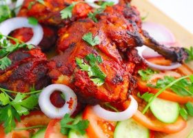 طريقة عمل دجاج التندورى عجينة الفلافل بصلصة الزبادى