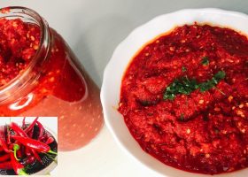 طريقة عمل هريسة الشطة الحمراء