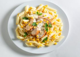 طريقة عمل مكرونة الكنافة بالكاري والدجاج المشوى