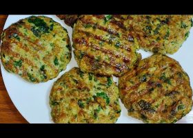 طريقة عمل برجر السبانخ والفستق بصوص الزبادى بالنعناع