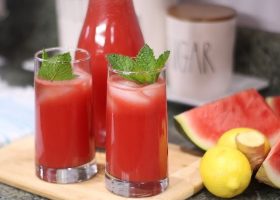 طريقة عمل عصير البطيخ بالزنجبيل والليمون المجمد