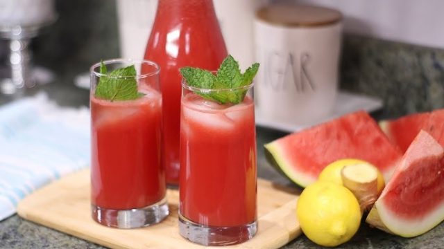 طريقة عمل عصير البطيخ بالزنجبيل والليمون المجمد