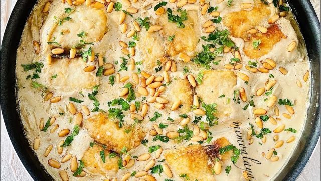 طريقة عمل سمك بالكريمة والثوم