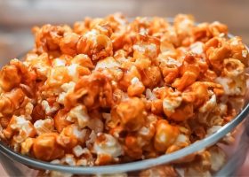 طريقة عمل بركان المكرونة بالفشار المكرمل وصلصة الكاري الوردى