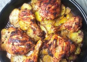 طريقة عمل دجاج مطفى بالليمون