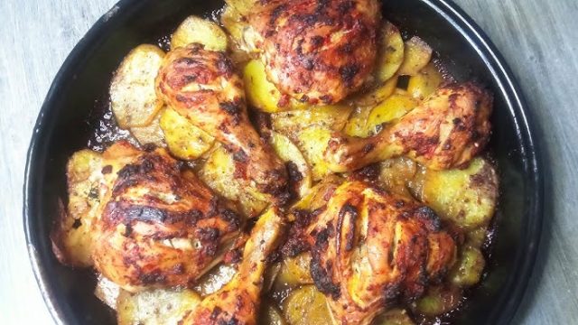 طريقة عمل دجاج مطفى بالليمون