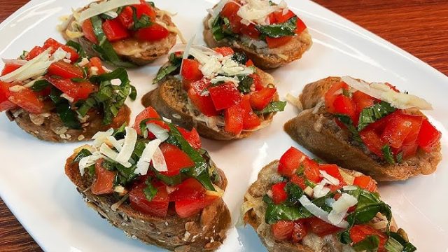 طريقة عمل البروشيتا الايطالية بالطماطم والريحان