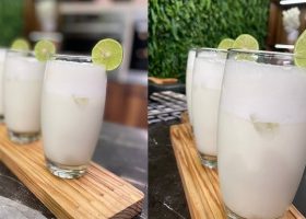 طريقة عمل لبن مثلج بالريحان والليمون الحامض